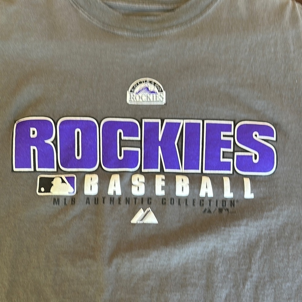 Majestic Rockies Baseball Shirt - Black and Purple - Picture 8 of 10